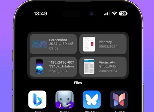 白城苹果屏幕维修分享iPhone主屏幕快速访问最近的文件 